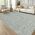 thumbnail image 1 of FairOnly 8'x10'Machine Washable Area Rug Modern Checkered Non Slip Stain Resistant Rugs for Bedroom Kitchen,Light Grey, 1 of 7