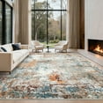 thumbnail image 1 of FairOnly 8'x10'Modern Abstract Machine Washable Area Rug for Bedroom Ultra Thin Low Pile Foldable Non Slip Floor Cover for Living Room Dining Room Kitchen,Multicolor, 1 of 7