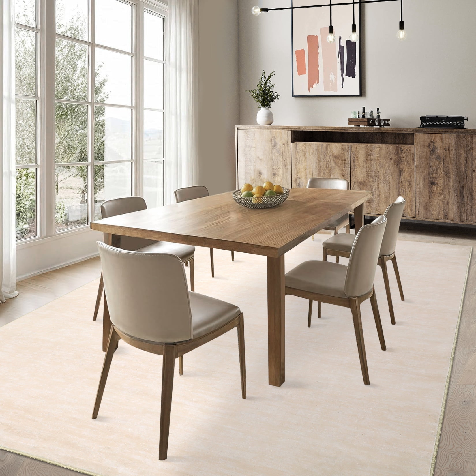 FairOnly 8'x10'Modern Abstract Non Slip Non Shedding Area Rug Solid Texture Machine Washable Rug for Living Room Bedroom Dining Room，Beige