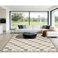 thumbnail image 1 of FairOnly 8'x10'Modern Checkered Machine Washable Area Rug Ultra Thin Low Pile Pet Friendly Non Slip Rug for Kitchen Bedroom Contemporary Home Decor,Beige Camel, 1 of 5