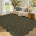 thumbnail image 1 of FairOnly 8'x10'Modern Ripple Weave Texture Machine Washable Area Rug for Living Room Ultra Thin Low Pile Non Slip Rug for Living Room Bedroom Kitchen,Brown, 1 of 7