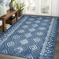 thumbnail image 1 of FairOnly 9' x 12' Large Low Pile Area Rug for Living Room Bedroom Tribal Moroccan Accent Rugs Boho Geometric Rug Washable Rug, Gray Blue, 1 of 7
