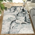 thumbnail image 1 of FairOnly 9'x12' Blue Machine Washable Rugs Modern Abstract Area Rugs Rocks Print Home Office Rugs for Bathroom Non Shedding Living Room Carpet, 1 of 7