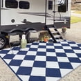 thumbnail image 1 of FairOnly 9'x12'Dark Blue Modern Washable Area Rug Geometric Reversible Waterpoof Rugs for Camping Picnic, 1 of 5