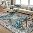 thumbnail image 1 of FairOnly 9'x12'Green Blue Low Pile Vintage Floral Printed Area Rug for Living Room Non Slip Stain Resistant Distressed Soft Home Decor Carpet for Bedroom Kitchen, 1 of 7