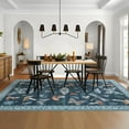 thumbnail image 1 of FairOnly 9'x12'Modern Machine Washable Area Rug- Grass&Warblers Non Slip Stain Resistant Foldable Rugs for Bedroom Dining Room Kitchen，Blue, 1 of 7
