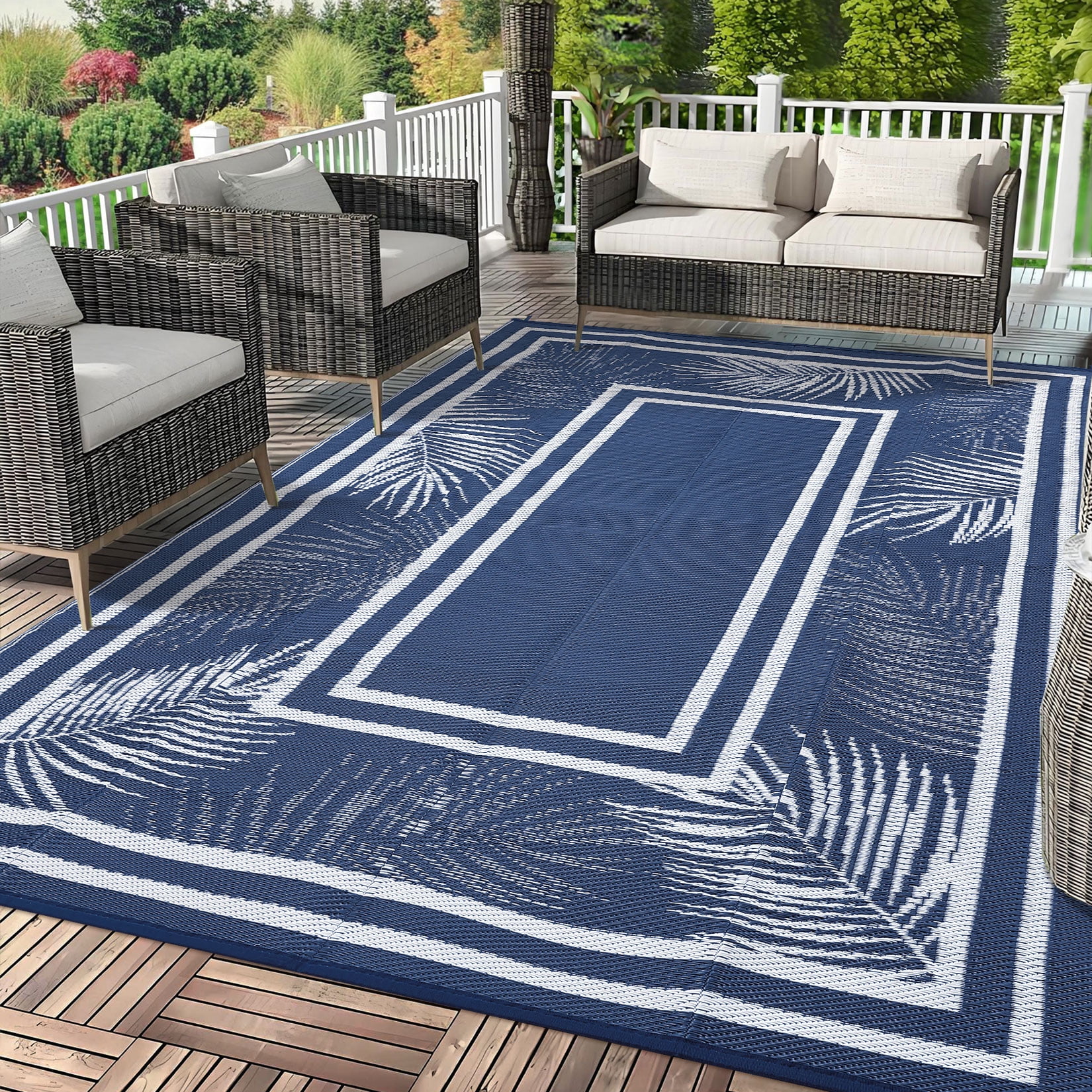 Riley Outdoor Rugs FairOnly 9'x18'Reversible Outdoor Large Area Rug Stain Resistant Rugs ...