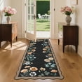 thumbnail image 1 of FairOnly Black 2.5'x8'Modern Farmhouse Flower Washable Runner Rug Pastoral Non Slip Ultra Thin Rug for Kitchen Bedroom Hallway, 1 of 6