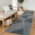 thumbnail image 1 of FairOnly Black 2'x6'Runner Rug Washable Stain Resistant Modern Striped Rugs for Hallway Bedroom, 1 of 8
