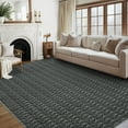 thumbnail image 1 of FairOnly Black 5'x7'Contemporary Non Slip Area Rug for Bedroom Stain Resistant Low Pile Herringbone Pattern Soft Floor Rug for Living Room Kitchen, 1 of 7