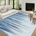thumbnail image 1 of FairOnly Blue 2'x6'Modern Area Rug Non Slip Low Pile Indoor Runner Rug with Gradient Laser Pattern Stain Resistant Soft Rugs for Living Room Bedroom Kitchen, 1 of 7