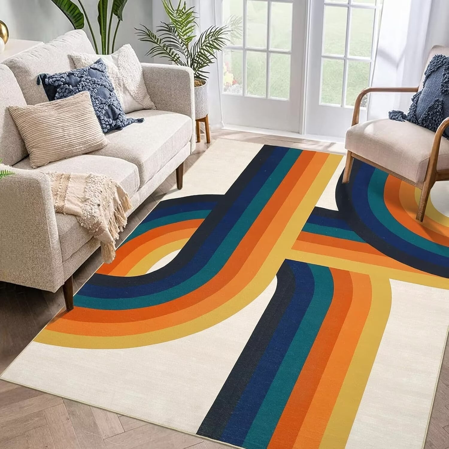 Blue And Orange Area Rug