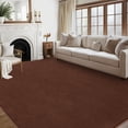 thumbnail image 1 of FairOnly Brown 8'x10'Low Pile Modern Solid Color Area Rug for Bedroon Kitchen Non Slip Stain Resistant Floor Carpet for Living Room Bathroom, 1 of 7