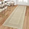 thumbnail image 1 of FairOnly Geometric Beige 2'x8'Non Slip Washable Runner Rug for Modern Living Room Low Pile Foldable Floor Carpet for Entryway Laundry Kitchen, 1 of 7