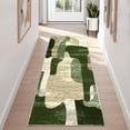 thumbnail image 1 of FairOnly Green Abstract Low Pile Machine Washable 2'x6' Runner Rug Modern Color Block Non Slip Rugs for Beroom Kitchen Bathroom, 1 of 7
