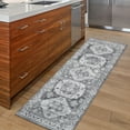 thumbnail image 1 of FairOnly Grey 2'x6'Low Pile Vintage Washable Floral Indoor Runner Rug for Hallway Non Slip Floor Rug for Kitchen, 1 of 7