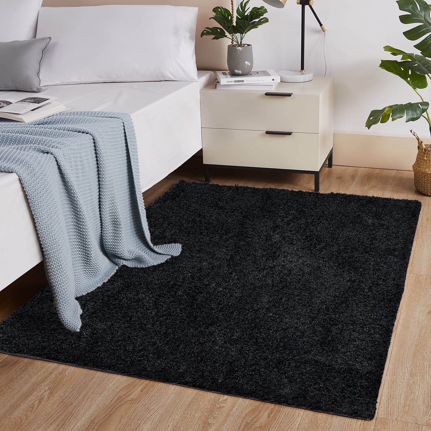 FairOnly Large Shag Area Rug for Living Room 8' x 10' Solid Plush