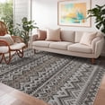 thumbnail image 1 of FairOnly Machine Washable 8'x10'Brown Boho Print Area Rug Non Slip Stain Resistant Foldable Carpet for Living Room Kitchen, 1 of 7