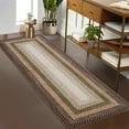 thumbnail image 1 of FairOnly Machine Washable Low Pile Brocade 2'x8'Runner Rug Textured Geometric Non Slip NonShedding Rug for Kitchen Hallway,Brown Green, 1 of 7