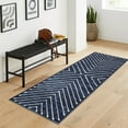 thumbnail image 1 of FairOnly Modern 2'x10'Runner Rug with Symmetrical Fine Lines Machine Washable Low Pile Non-Slip Geometric Rugs for Bedroom Kitchen,Blue, 1 of 7