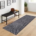 thumbnail image 1 of FairOnly Modern 2'x8'Runner Rug with Symmetrical Fine Lines Machine Washable Low Pile Non-Slip Geometric Rugs for Bedroom Kitchen,Dark Grey, 1 of 7