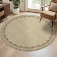 thumbnail image 1 of FairOnly Modern 4'x4' Round Solid Color Machine Washable Area Rug for Bedroom Non Slip Soft Stain Resistant Low Pile Rugs for Living Room Kitchen,Brown, 1 of 6