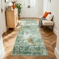 thumbnail image 1 of FairOnly Modern Abstract Machine Washable 2'x6' Runner Rug for Hallway Ultra Thin Low Pile Foldable Non Slip Floor Cover for Kitchen Laundry,Green, 1 of 7