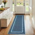 thumbnail image 1 of FairOnly Modern Geometric Machine Washable Grey Blue 2'x6' Runner Rug for Kitchen Bathroom Ultra Thin Low Pile Pet Friendly Floor Cover for Laundry Hallway, 1 of 7