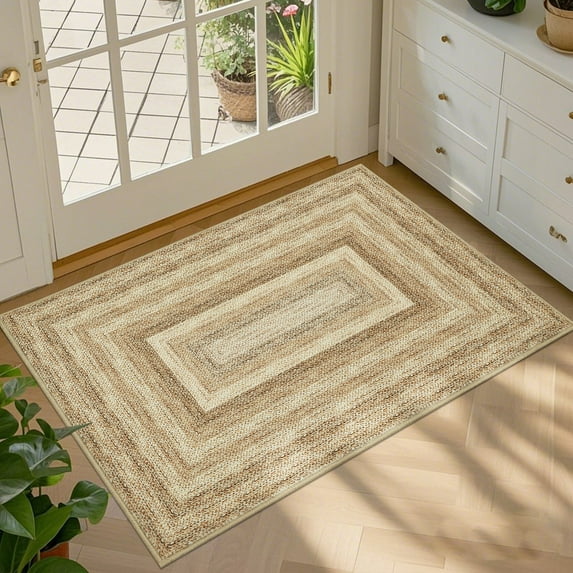 FairOnly Modern Non Slip Low Pile 2'x3' Rug Geometric Washable Stain Resistant Mat for Kitchen Bathroom Entrance