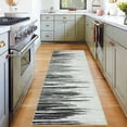 thumbnail image 1 of FairOnly Modern Stripe Indoor Carpet Runner Rug 2' x 6' Washable Area Rug Non Slip Rug for Laundry Hallway Bathroom, Black, 1 of 7
