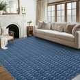 thumbnail image 1 of FairOnly Navy Blue 10'x13'Contemporary Non Slip Area Rug for Bedroom Stain Resistant Low Pile Herringbone Pattern Soft Floor Rug for Living Room Kitchen, 1 of 7