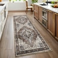 thumbnail image 1 of FairOnly Red 2'x6'Low Pile Washable Vintage Floral Printed Runner Rugs For Kitchen Non Slip Stain Resistant Rug for Hallway Entryway, 1 of 7