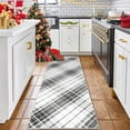 thumbnail image 1 of FairOnly Runner Rug 2' x 6' Modern Soft Rug Washable Area Rug Non Slip Rug Plaid Design Area Rug for Hallway Bathroom, Black-gray, 1 of 7