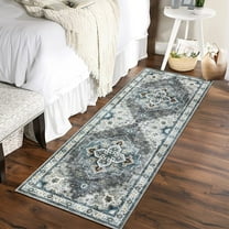 FairOnly Runner Rug 2' x 6' Washable Rug Non Slip Rug Vintage Oriental Area Rug for Living Room Kitchen, Beige