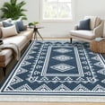 thumbnail image 1 of FairOnly Washable Area Rug for Living Room Bedroom Geometri Rug with Tassel 8' x 10'Stain Resistanta Area Rug, Blue, 1 of 7