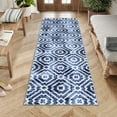 thumbnail image 1 of FairOnly Washable Runner Rug 2' x 6' Modern Moroccan Distressed Carpet for Bedroom Bathroom Laundry Room Hallway, Blue, 1 of 7