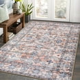 thumbnail image 1 of FairOnly Washable Runner Rug 3' x 5' Vintage Rug Boho Non Slip Carpet Rug for Bathroom Laundry Room, Gray Pink, 1 of 7