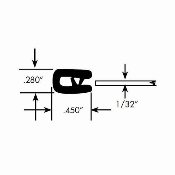 Fairchild Edge Trim, 50 ft L,Black, PVC, 1/4 in W 0341-50
