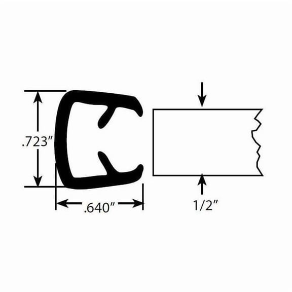 Edge Trim, PVC, 50 ft Length, 3/4 in Overall Width, Style: Edge Trim 0349-150