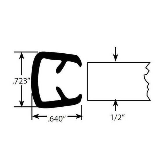 Edge Trim, PVC, 50 ft Length, 3/4 in Overall Width, Style: Edge Trim