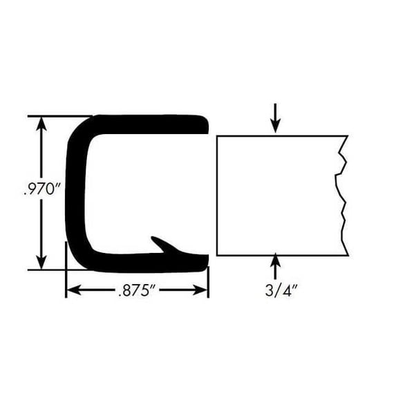 Fairchild Edge Trim, 50 ft L,Black, PVC, 1 in W 1838-50