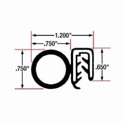 Fairchild Trim Seal,10ft L,Black,Rubber,1 3/16in W 1616-10