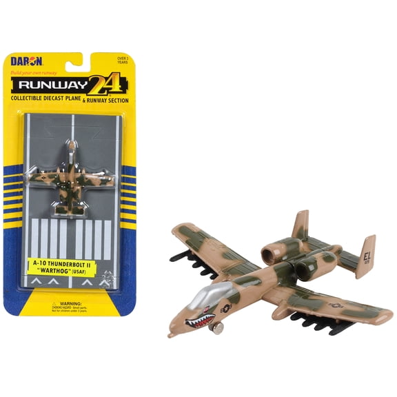 Fairchild Republic A-10 Thunderbolt II "Warthog" Attack Aircraft Camouflage "United States Air Force" with Runway Section Diecast Model Airplane by Runway24