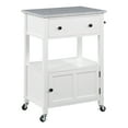 thumbnail image 1 of Fairfax Engineered Wood Kitchen Cart with Granite Top and White Base, 1 of 9