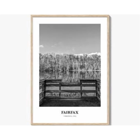 Fairfax Virginia Cityscape Travel Wall Art Poster, Poster Home Decor , Poster Print Only