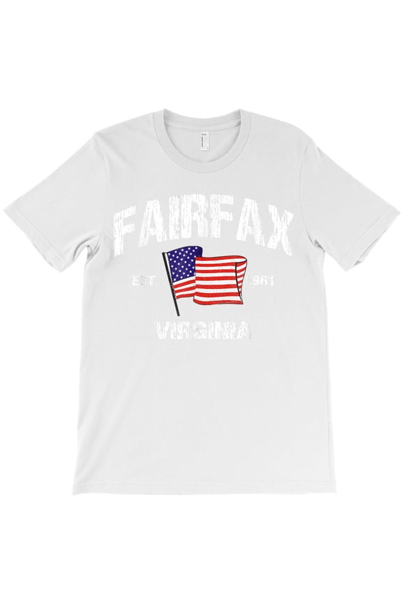 Fairfax Virginia VA USA Stars & Stripes Vintage Style, Hometown G20339 Unisex T-Shirt, Up to Size 5XL