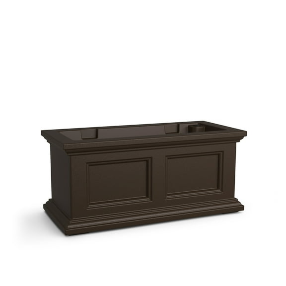 Mayne Fairfield 24" x 11" x 11" Rectangular Espresso Self Watering Plastic Window Box Planter