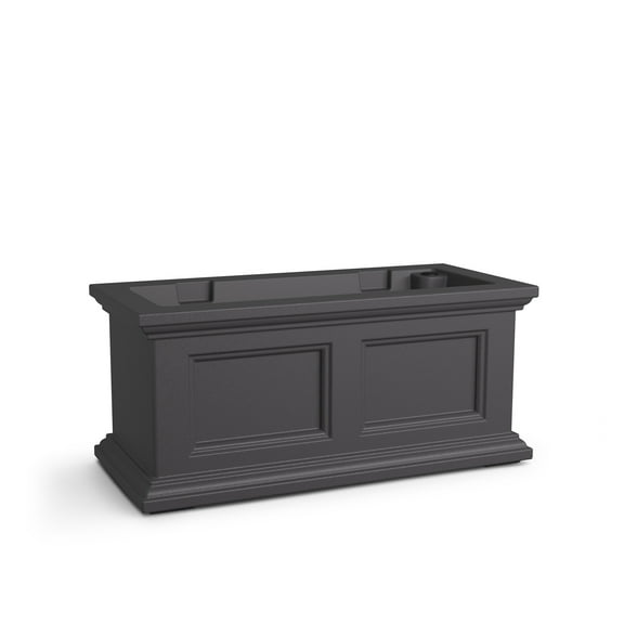 Mayne Fairfield 24" x 11" x 11" Rectangular Graphite Gray Self Watering Plastic Window Box Planter