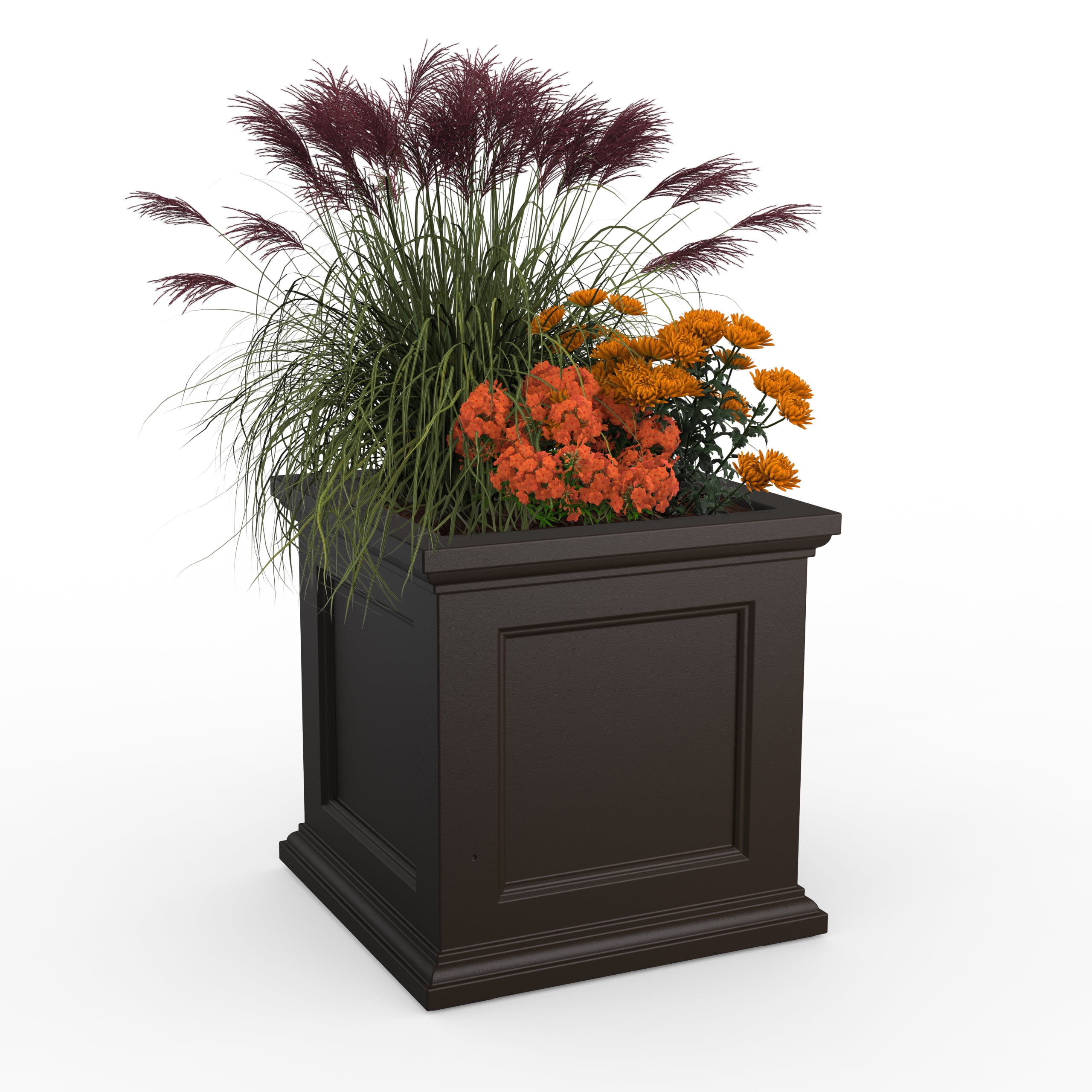 Mayne Fairfield 24" x 24" x 24" Square Espresso Self Watering Plastic Planter