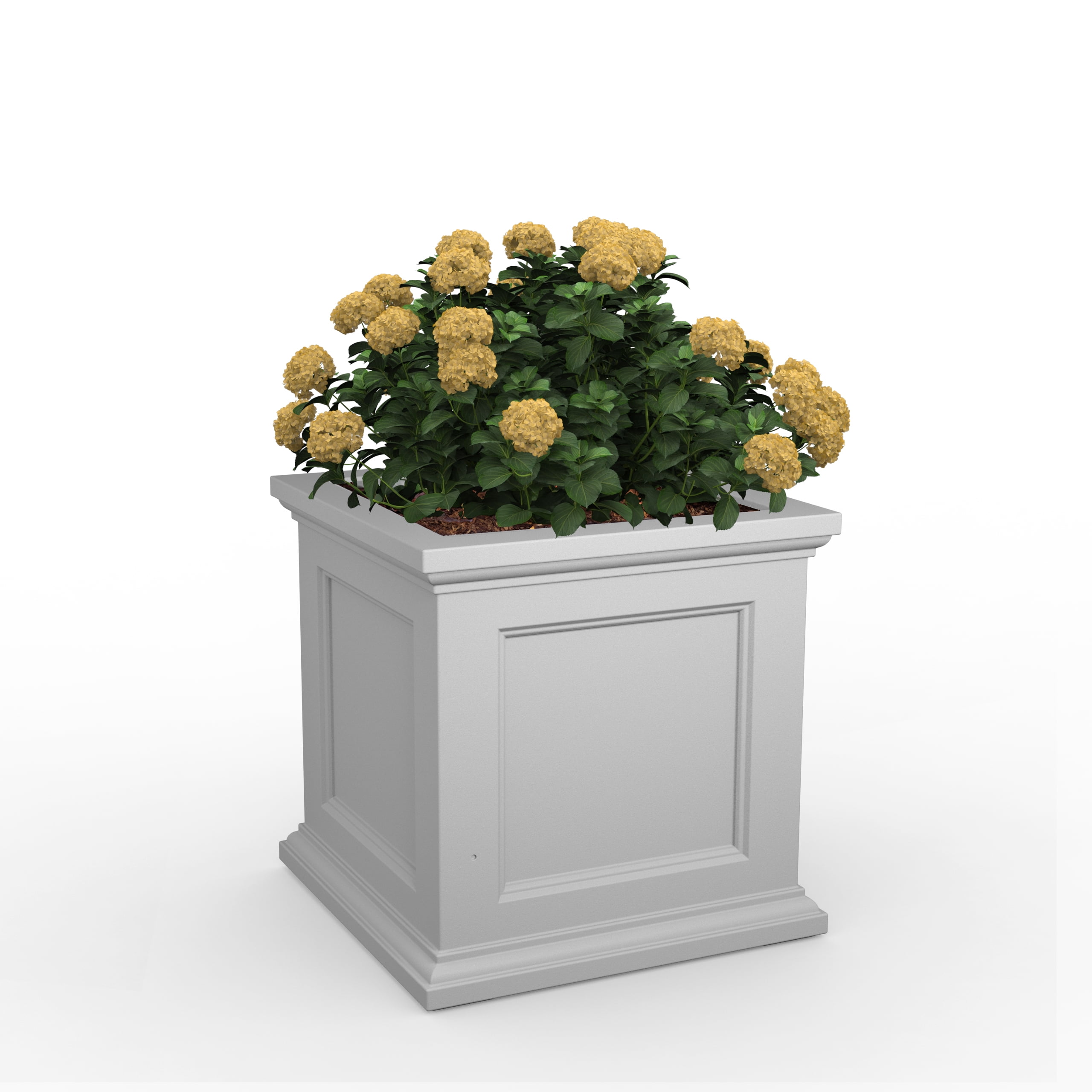 Mayne Fairfield 24" x 24" x 24" Square White Self Watering Plastic Planter